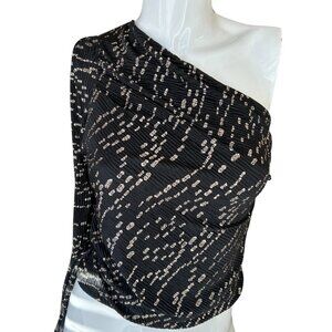 Iro Paris Off the Shoulder Top Black Gold The Young & The Restless Chloe 32 XXS